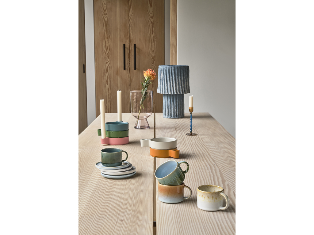 Villa Collection Glaskerzenhalter 7,4 cm in Farbe blau/amber