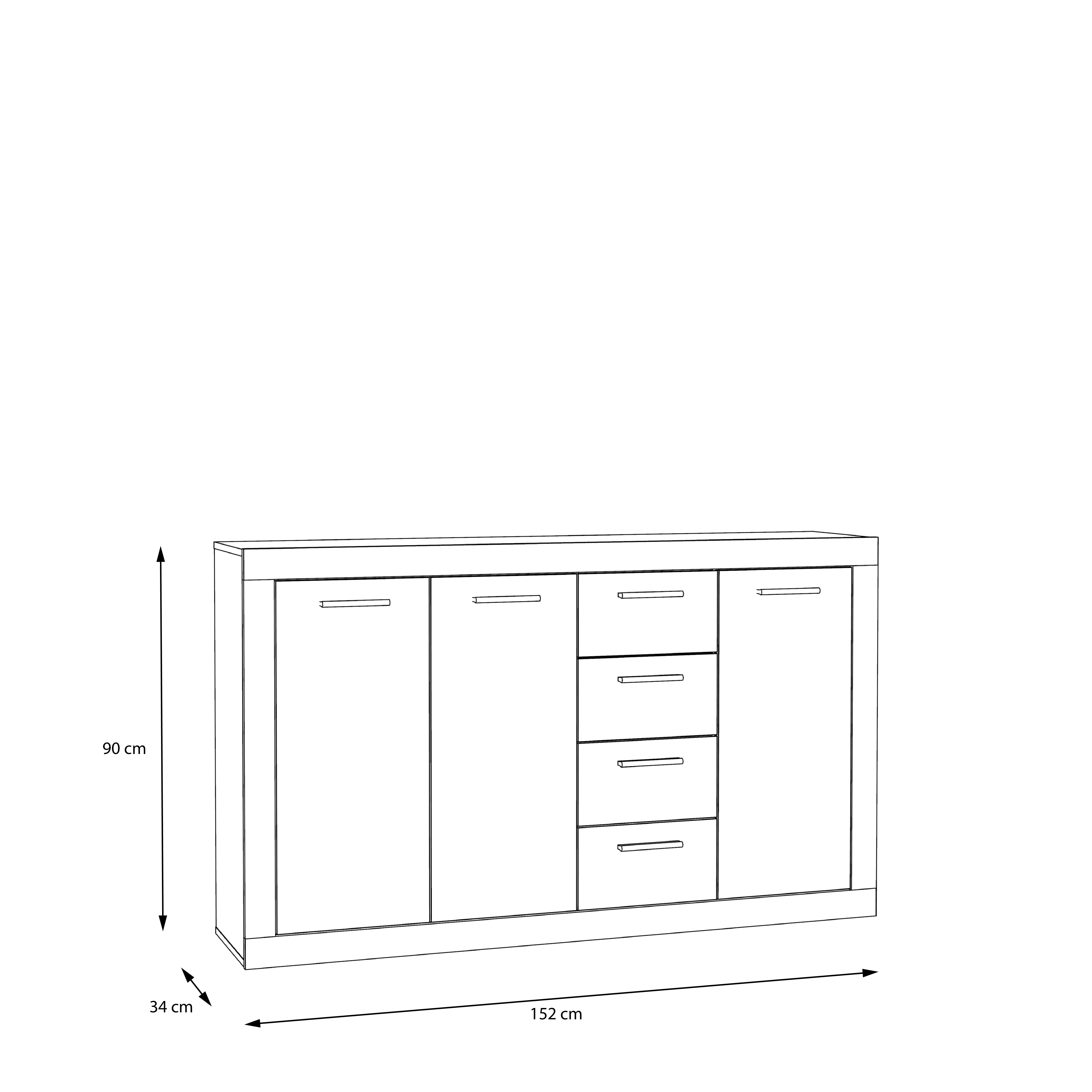 Forte Fabryki Mebli Sideboard BACCIO in Artisan Eiche/weiß C804