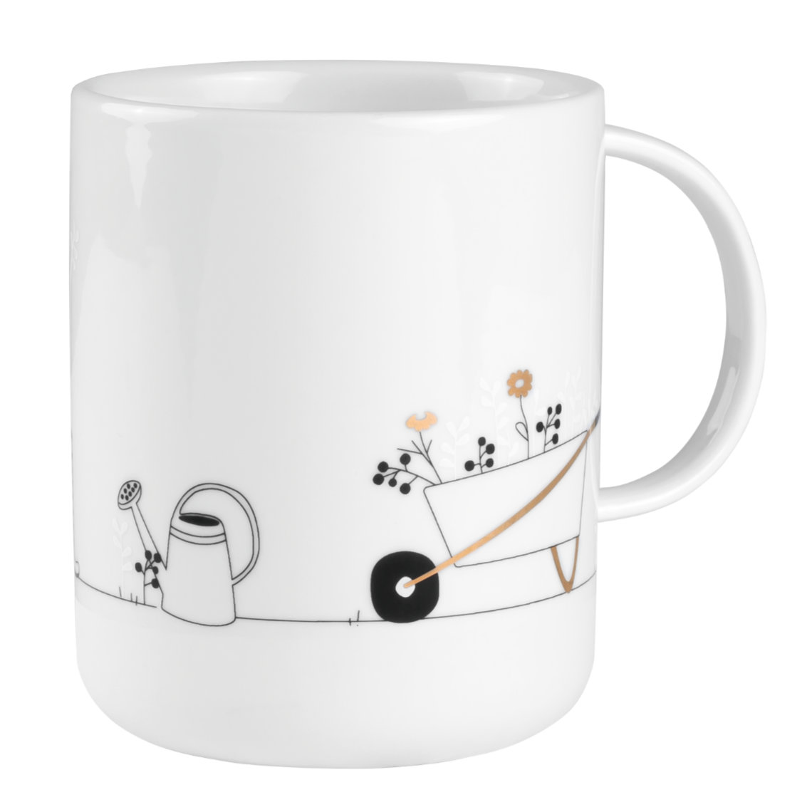 Räder Hobby Geschektasse Garten in Farbe weiß, Teeschale, Tasse, Blumenmuster, Keramik, Weiß