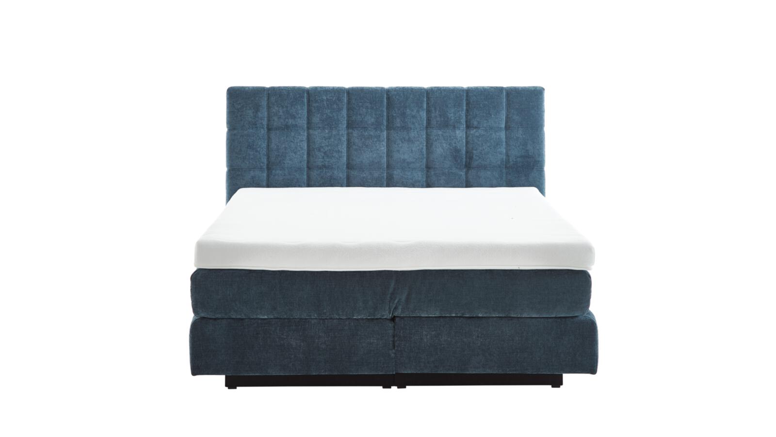 Oschmann Comfortbetten Boxspringbett DREAMPLACE 2.0 BX ca. 180x200cm Blau, Bett, Bettkopfteil, Bettbasis, Blau, Stoff