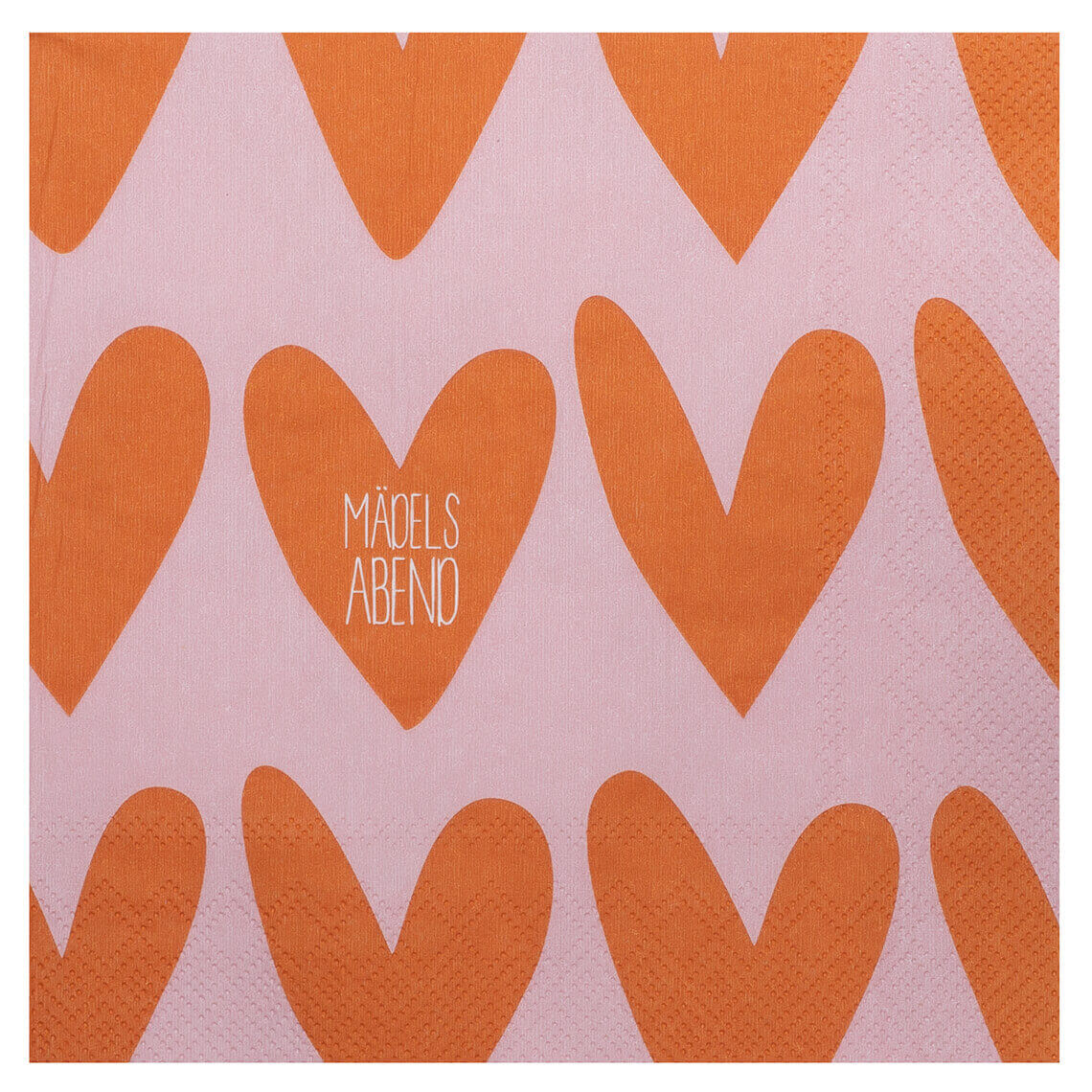 Serviette Mädelsabend Serviette Mädelsabend, herzchen, dessinierte muster, papierservietten, pink, orange