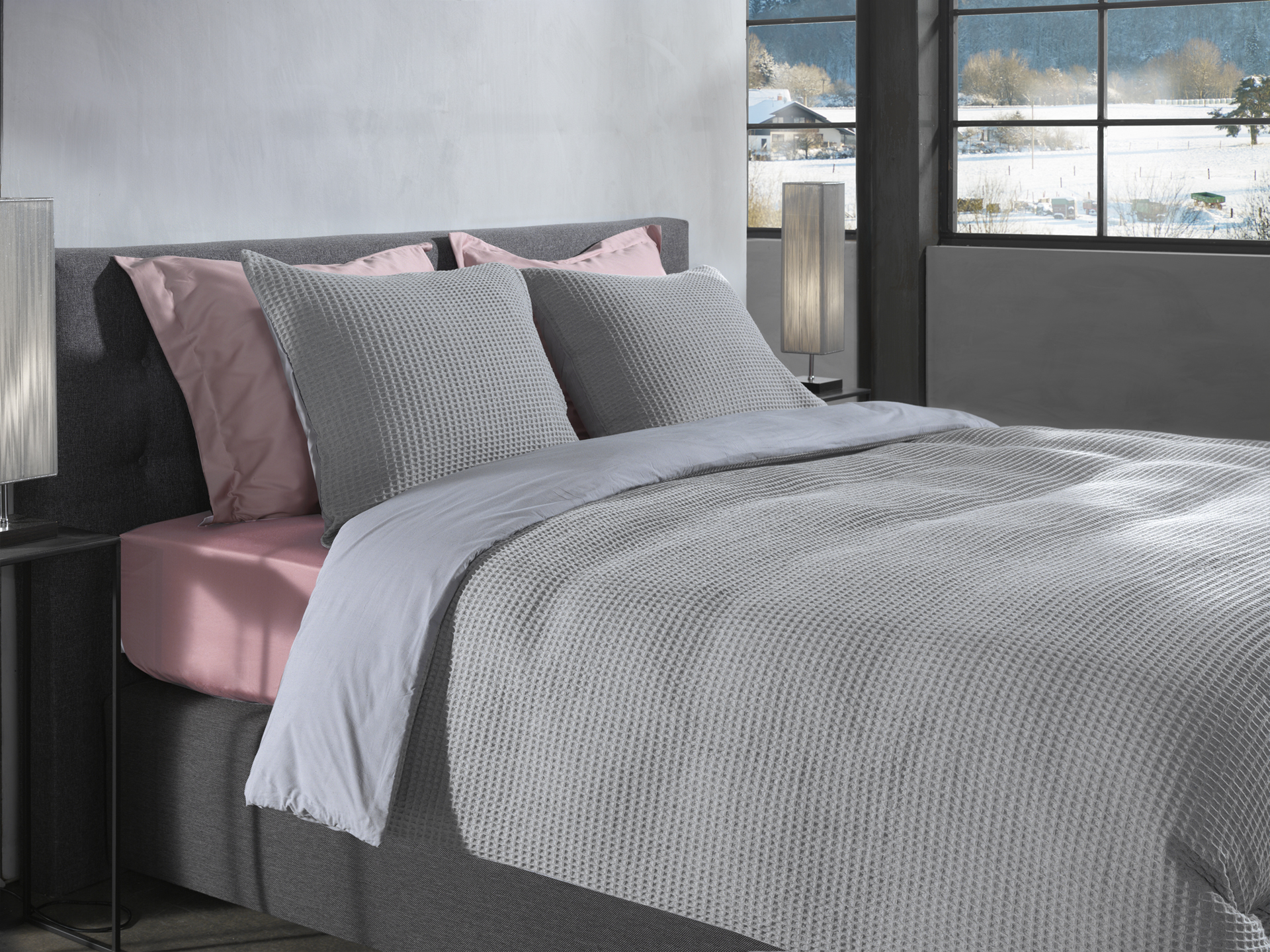 Heckettlane Bettwäsche ca. 155x220cm in Farbe Melange-Grey