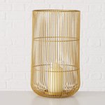 Boltze Windlicht Cindy Metall Gold, Windlicht, Metall, goldfarben, zylindrisch, Gitterdesign