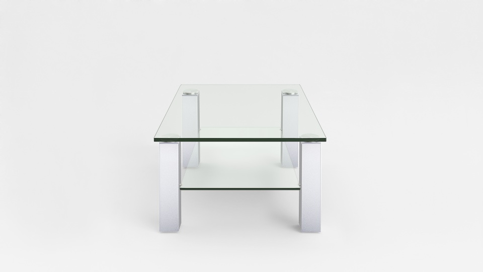 Eve Collection Couchtisch Rimini, ca. 80 x 42,5 x 80 cm mit Klarglasplatten