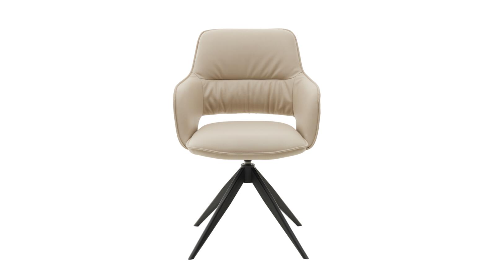 Interliving Armlehnenstuhl IL 5124 in Microfaser Gavin 678 cream Interliving Armlehnenstuhl IL 5124 in Microfaser Gavin 678 cream, Sessel, Beige, Leder, Schreibtischstuhl, Dreibein-Basis