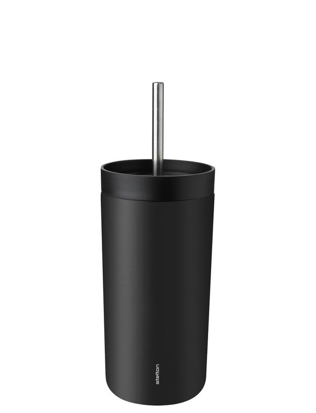 Stelton Thermobecher mit Strohhalm To Go Sip 0,4l in Farbe soft black