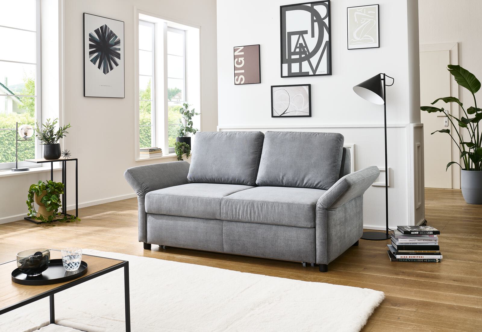 Schlafsofa WESTPOINT ca. B196 H90 T95 cm in Stoff Lothar grau 39