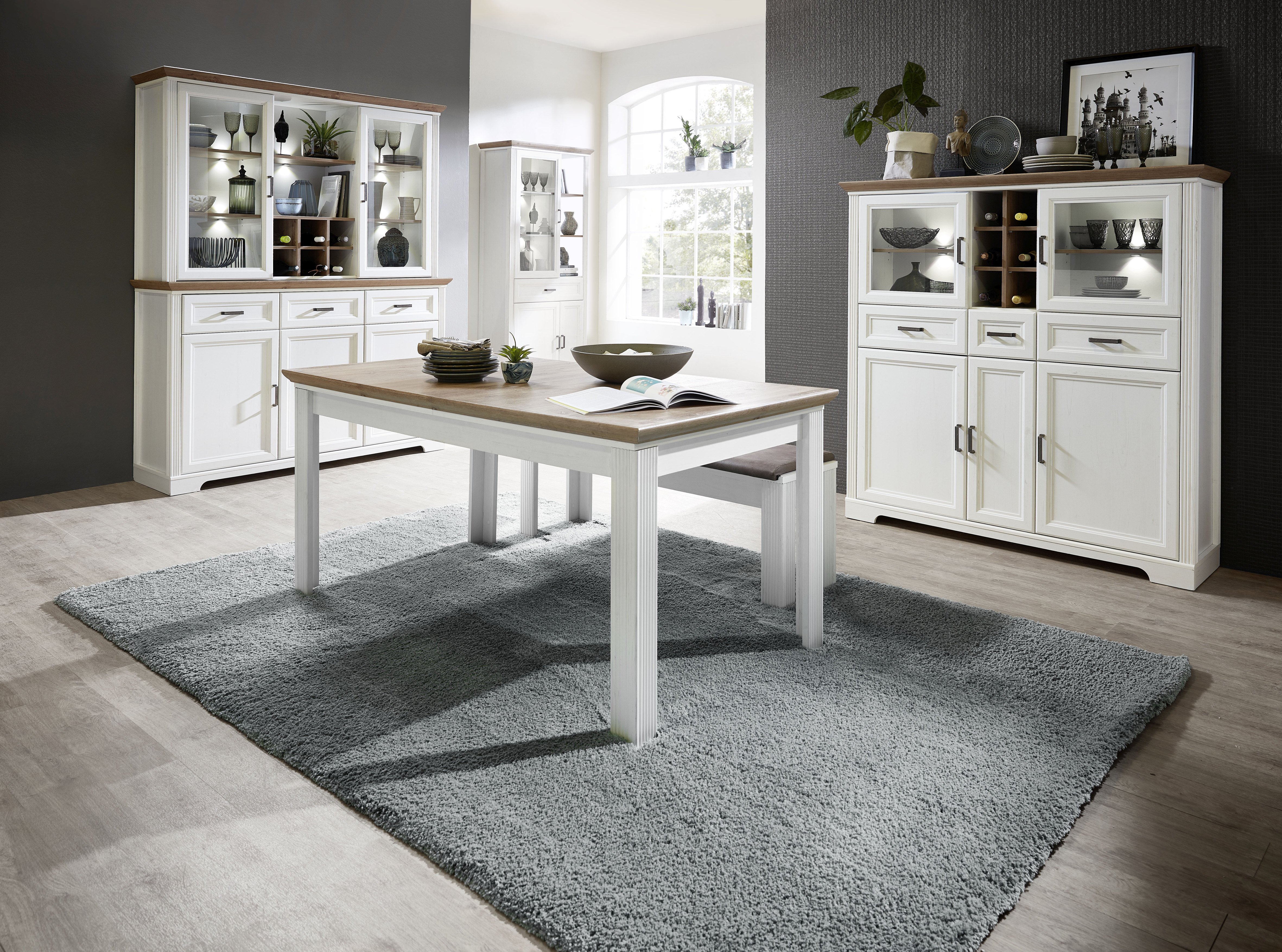 Highboard B/H/T ca. 143/150/42 cm in Mehrfarbig Innostyle Highboard Jasmin in Pinie hell/Artisan Eiche, 143 x 150 cm