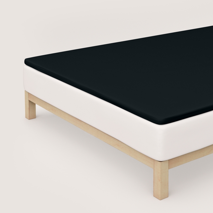Schlafgut Pure Topper Spannbettlaken ca. 180x200-200x220cm in Farbe Off-Black