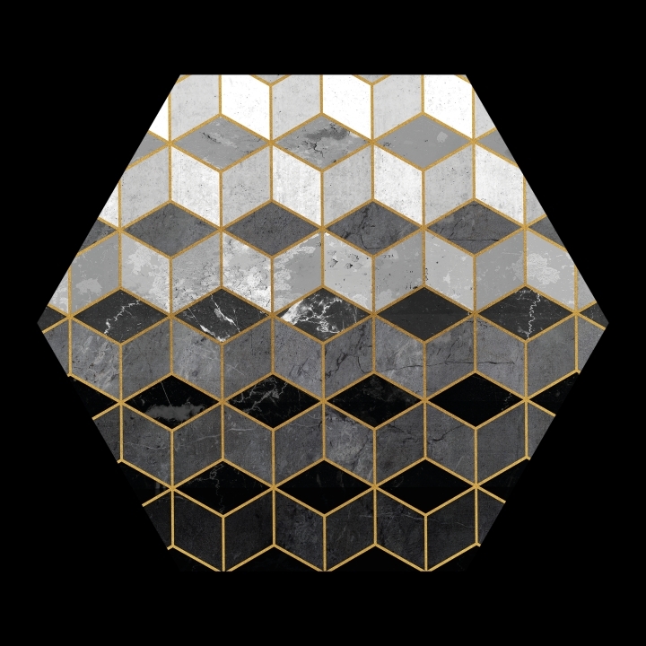 ProArt PRO ART Cut-Outs HEX 50x50cm Golden Plattern I ProArt PRO ART Cut-Outs HEX 50x50cm Golden Plattern I
