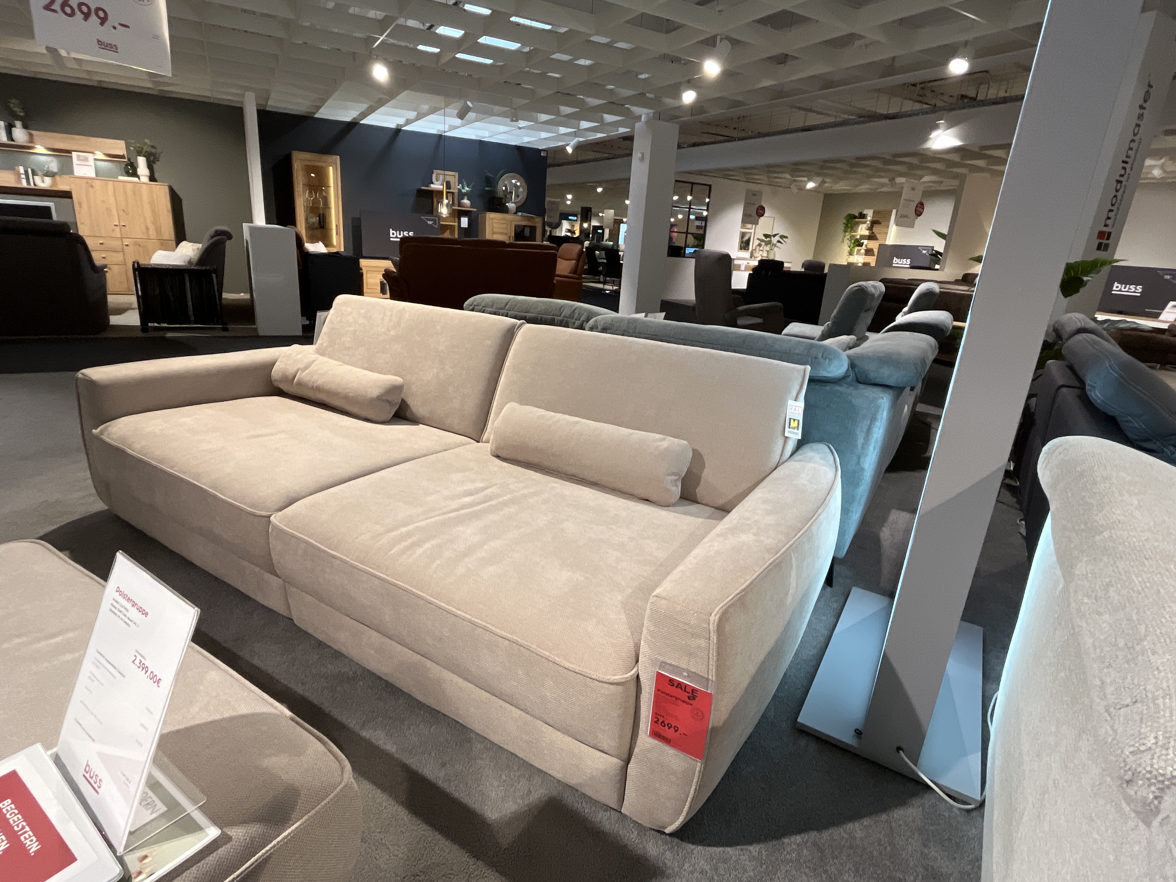 Modulmaster Polstergruppe ZE-EM24139 ca. 258x125 Cody desert, Sofa, Wohnzimmersofa, Beige, Rückenlehnen-Sessel?, Kissenrolle