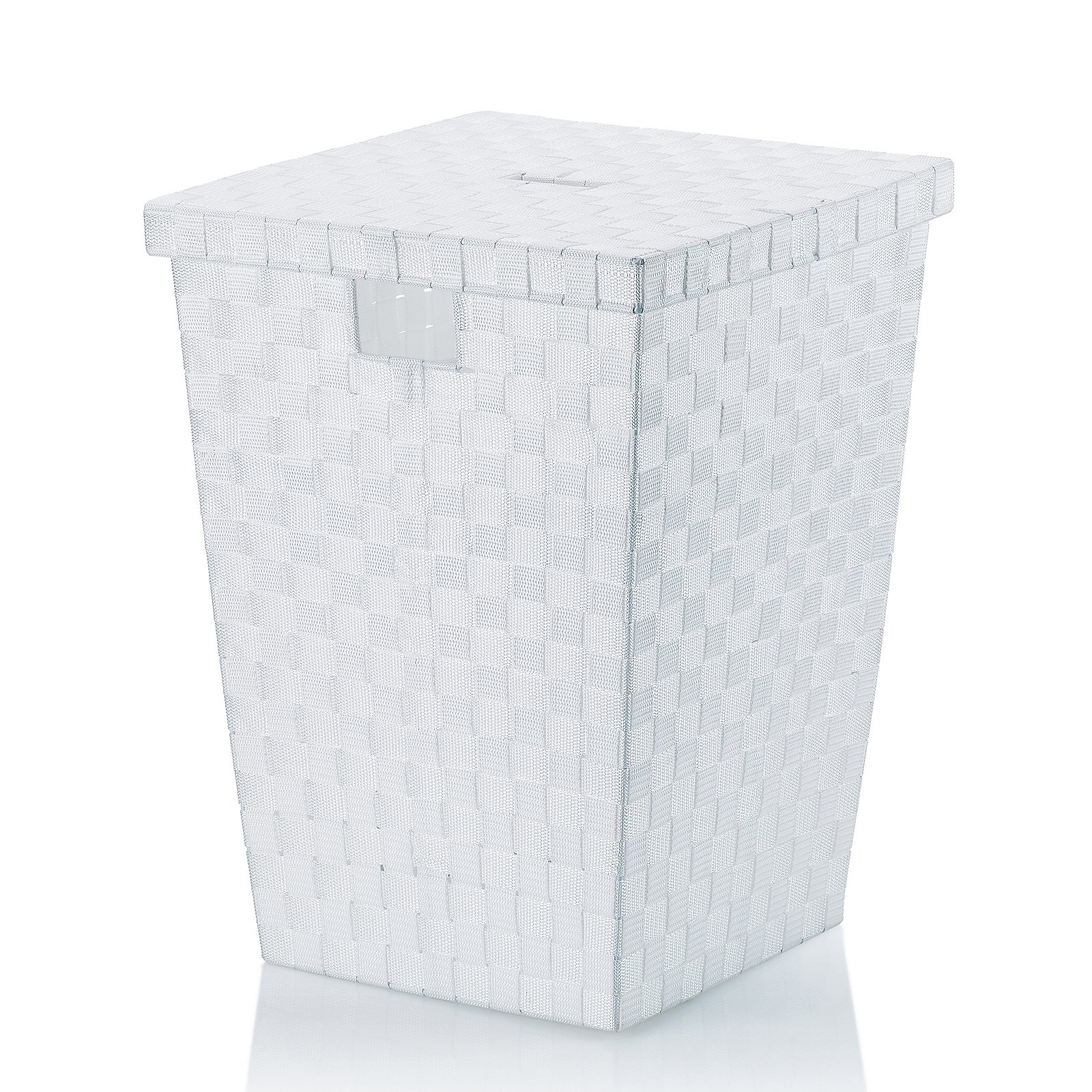 Kela Wäschebox ALVARO in Farbe Weiß, Wäschekorb, Korb, Aufbewahrung, Korb mit Deckel, Korb aus Metall