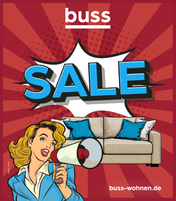 SALE - Jetzt Lieblingsstücke sichern und sparen! Sale, Poster, Sofa, Couch, Megaphone