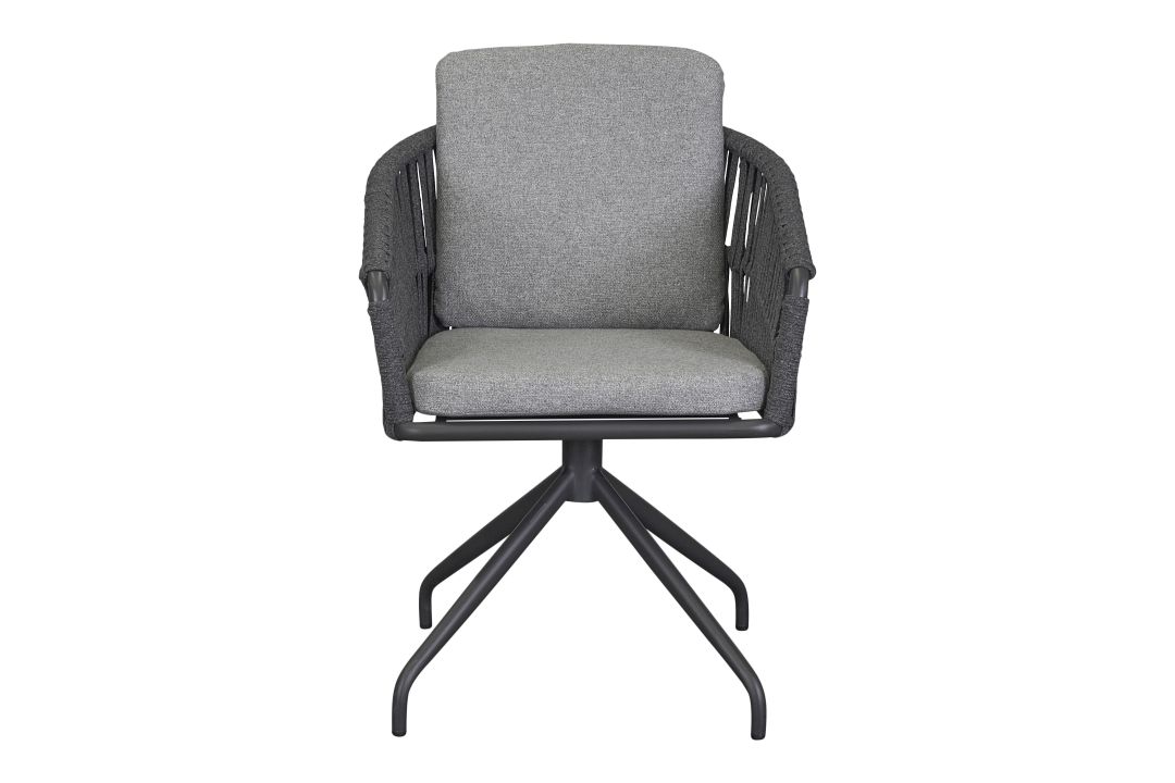 L.C. Wholesaler Drehstuhl GENUA in Farbe Rope anthrazit, Moebel, Stuhl, Kissen, Dekoration für Zuhause