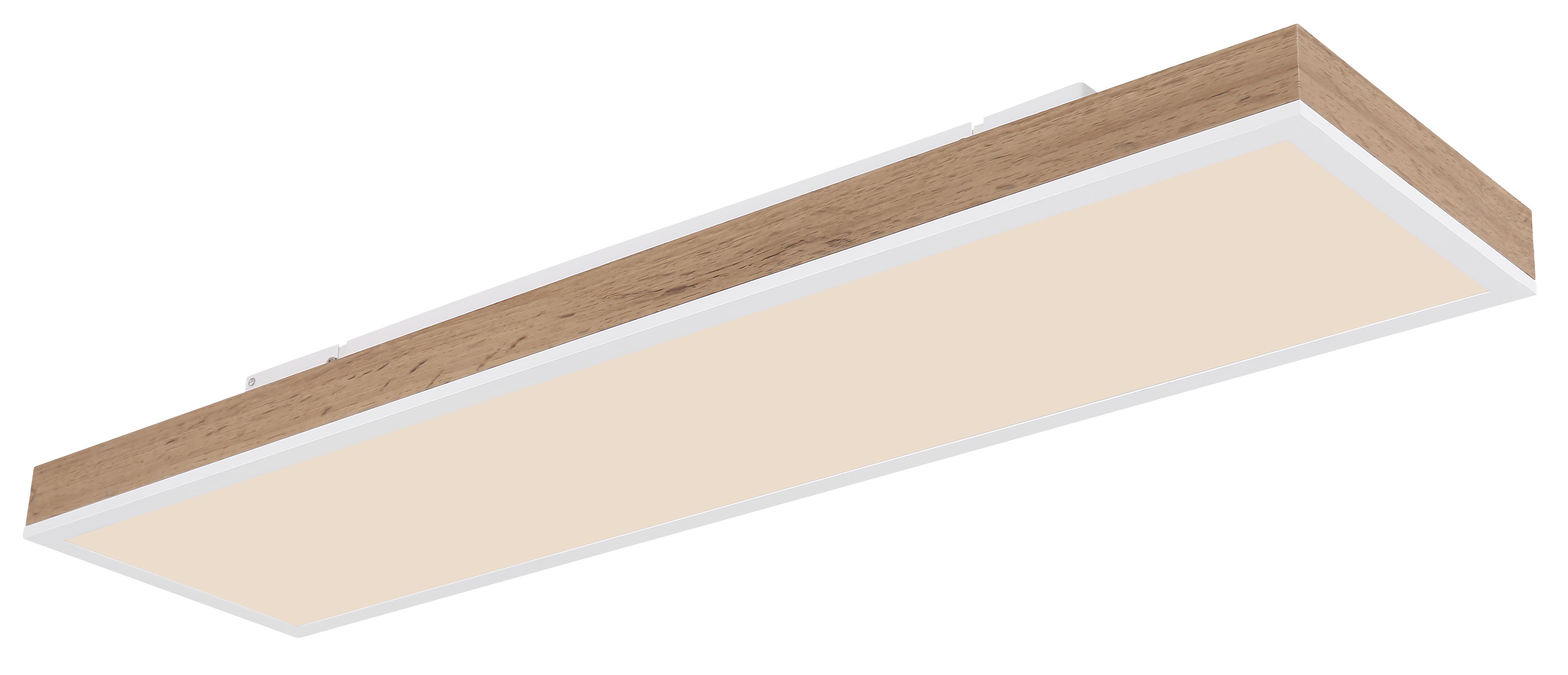 LED-Deckenleuchte DORO in weiß matt, holzoptik dunkel