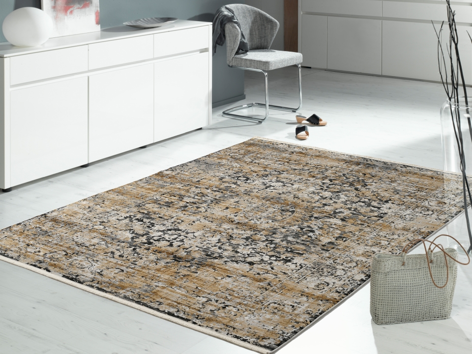 OCI Webteppich ca. 140 x200cm in Farbe grau-gold