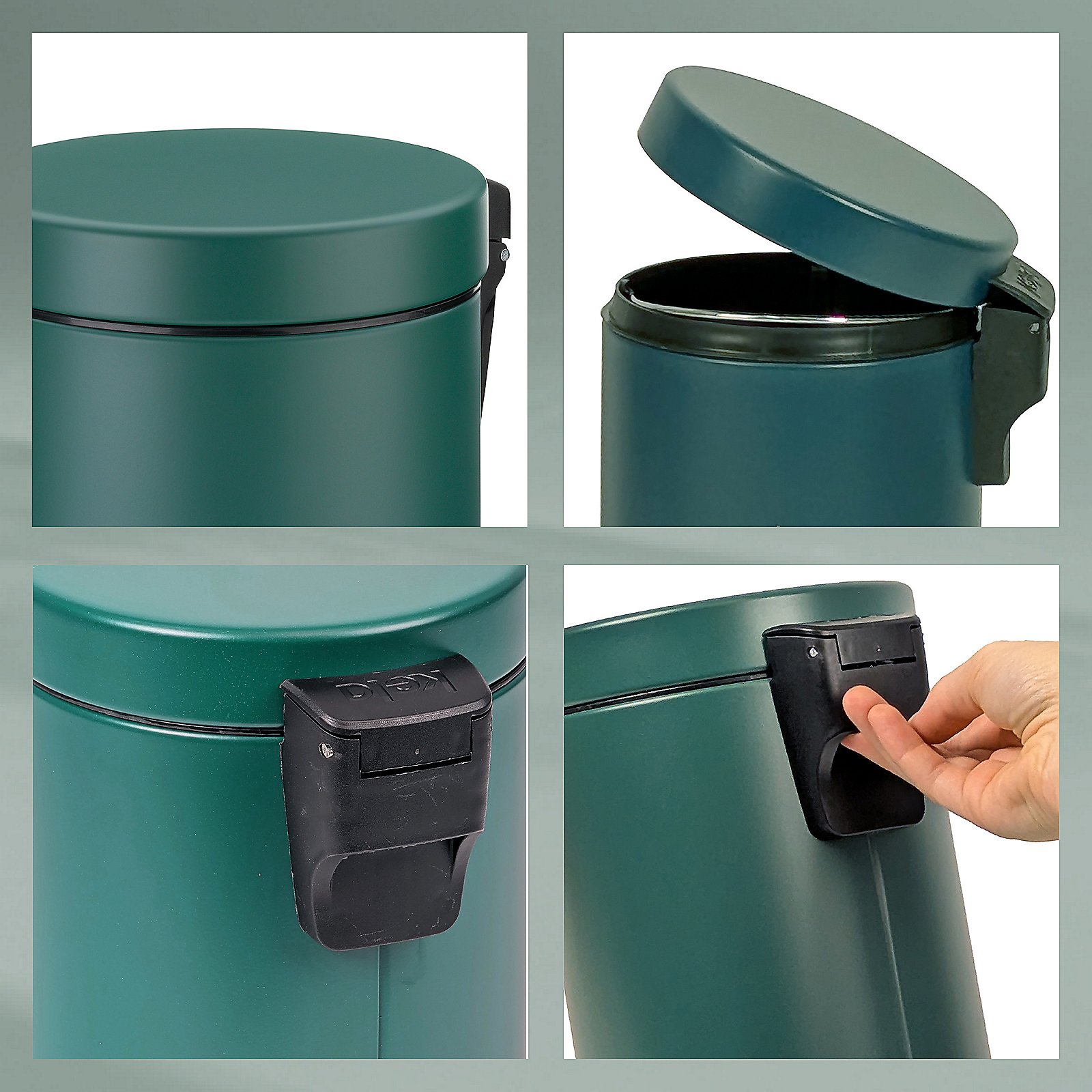 Kela Kosmetikeimer Monaco ROSE in Metall alpengrün, Zinn, Kann