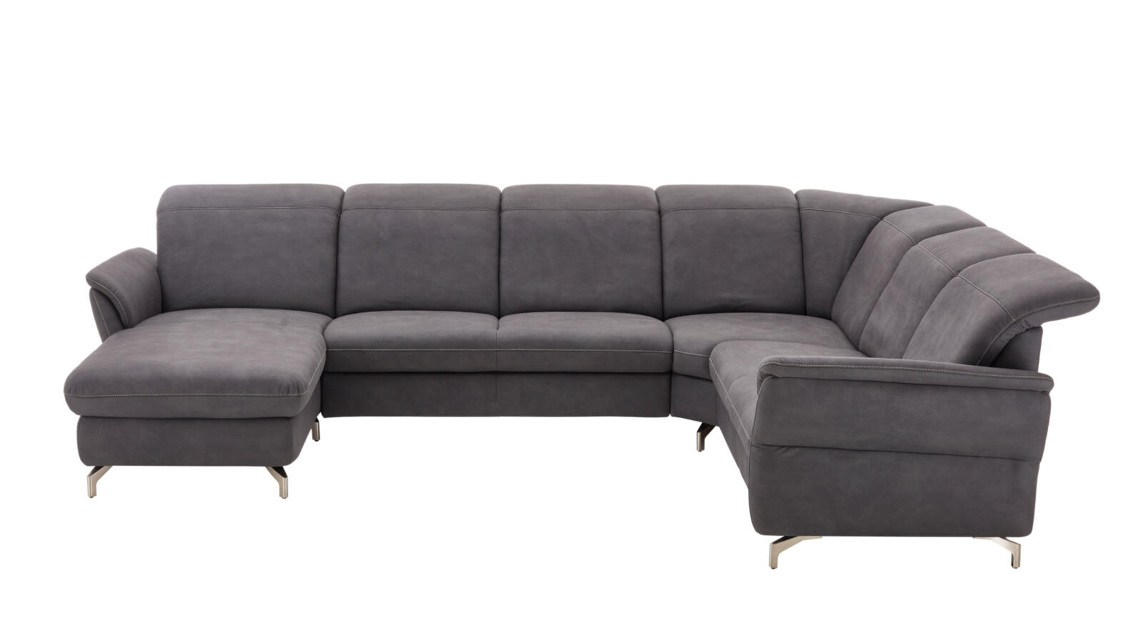Polsteria Polsterrundecke SENTURO SYSTEM ca. 174x336x255cm in Stoff Atlantic dunkelgrau