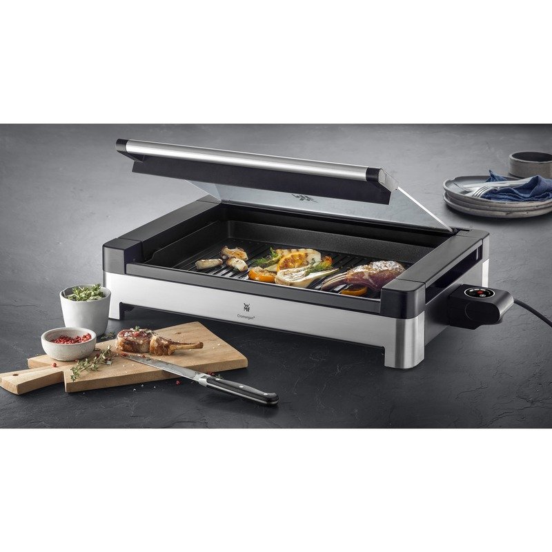 WMF Lono Tischgrill gerippt mit in schwarz/Edelstahl