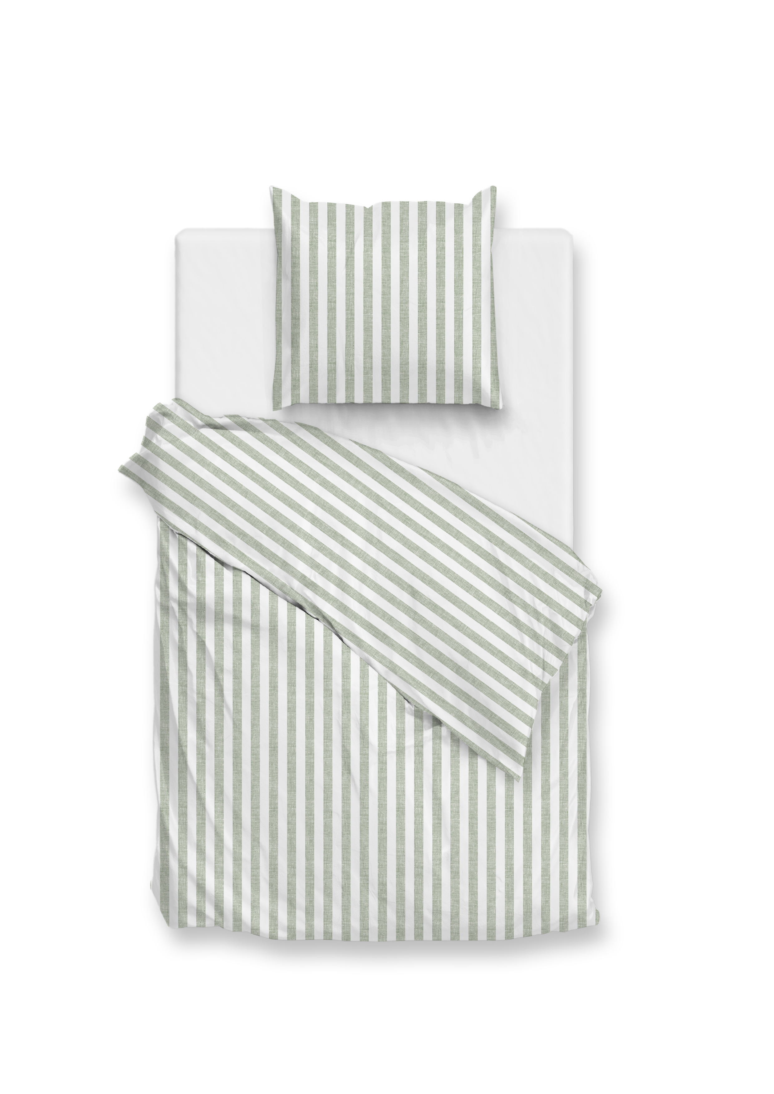 Heckettlane Bettwäsche ca. 135x200cm in Farbe Moss-Green, Dekoration für Zuhause, Kissen, Leinen