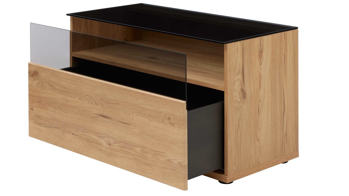Interliving Wohnkombination IL 2031 in Dekor/Front Risseiche/ Regal grau matt Interliving Wohnkombination IL 2031 in Farbe Dekor/Front Risseiche/grau matt, Schublade, Mobiliar, Kabinett, Anrichte, Holz