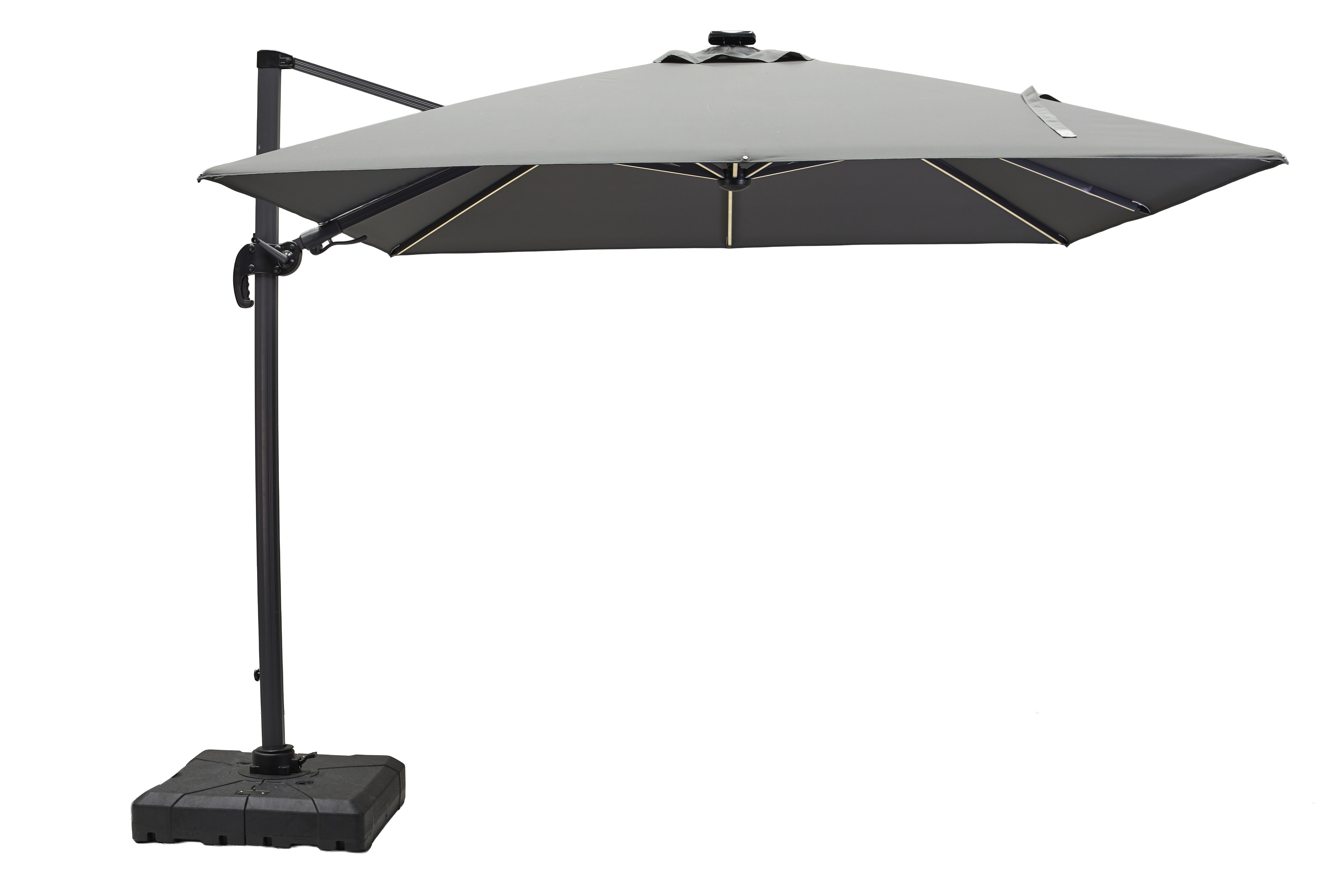 Ampelschirm in Grau, Wohnen, Terrasse, Baldachin, Sonnenschirm