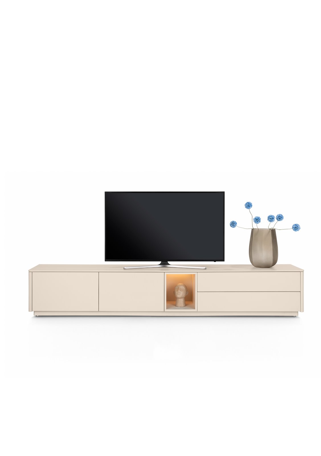 XOOON Lowboard TRENTINO ca. B270 H56 T42 cm in MDF creme lackiert, Fernseher, TV-Konsole, Lowboard, Vitrine, Dekoration