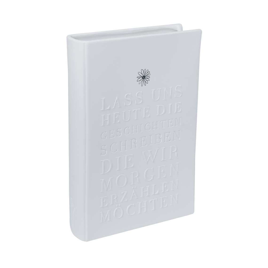 Vase NATURGESCHICHTEN in Farbe weiß, Notizbuch, Hardcover, Weiß, Präge, A4