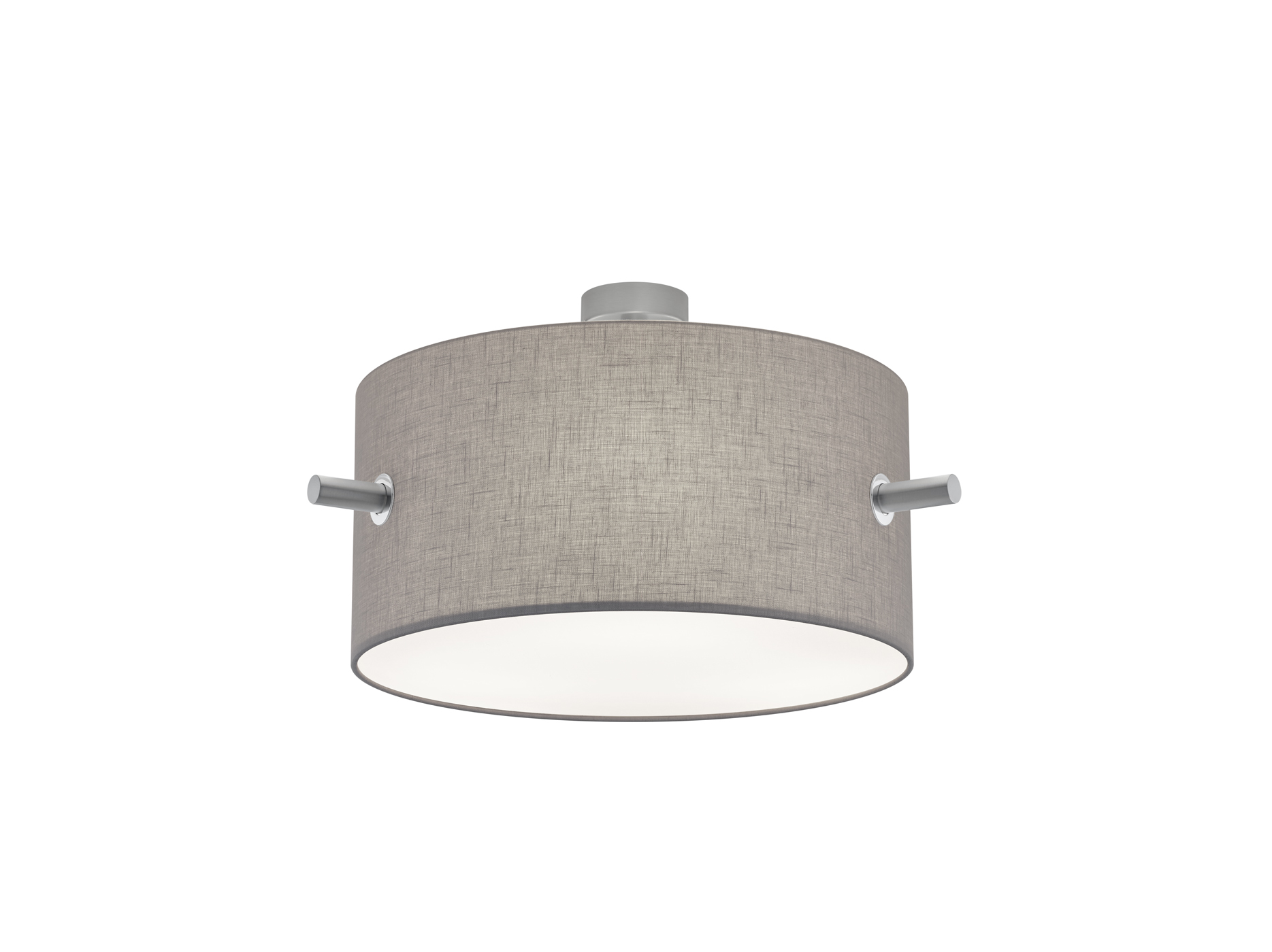 Trio Deckenleuchte CAMDEN in Nickel matt, Schirm Stoff grau