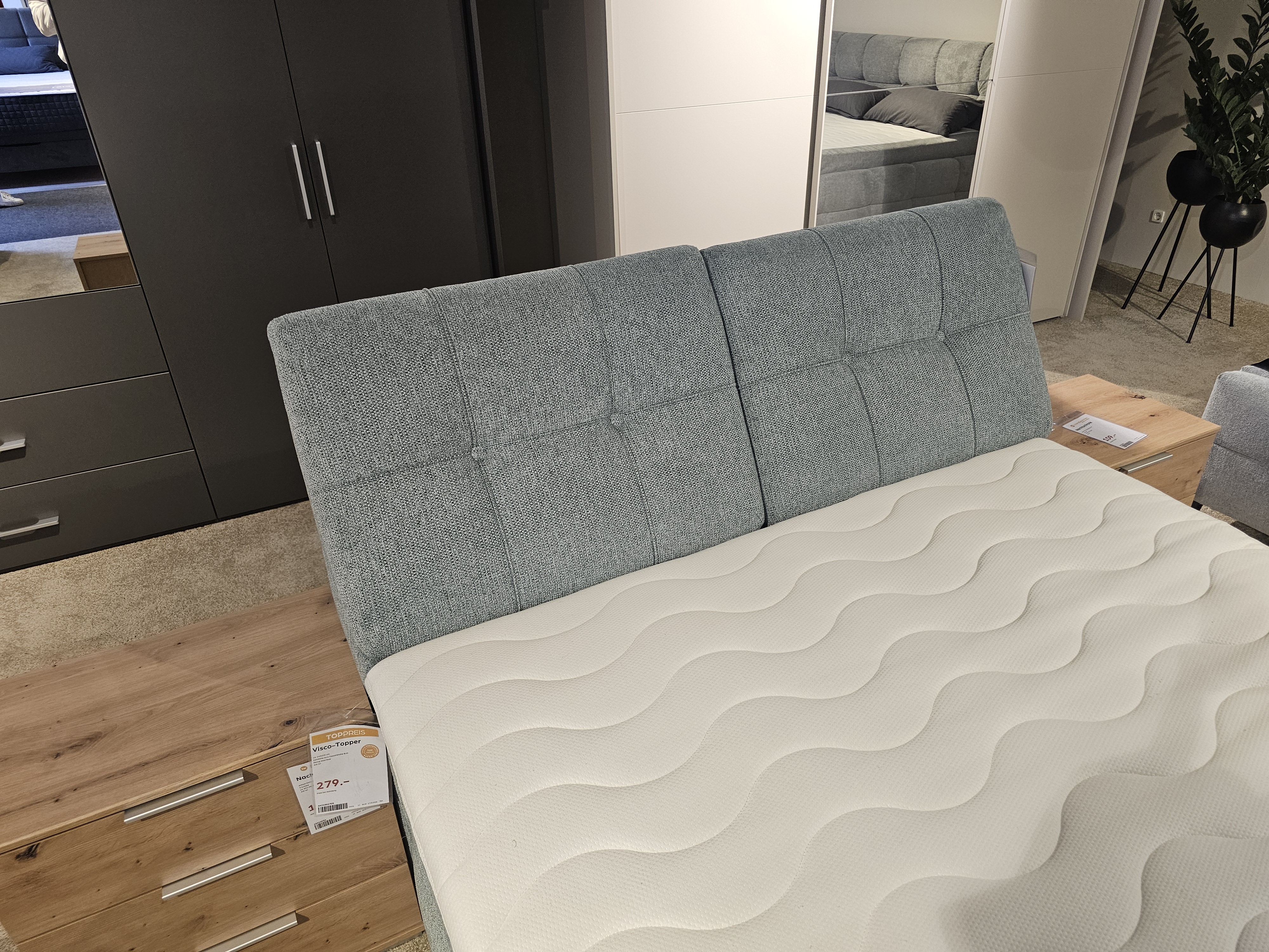 Set One by Musterring Boxspringbett Fairfield ca. 140x200cm Blau Set One by Musterring Boxspringbett Fairfield ca. 140x200cm Blau, bett, kopfteil, stoff, polsterbett, matratze