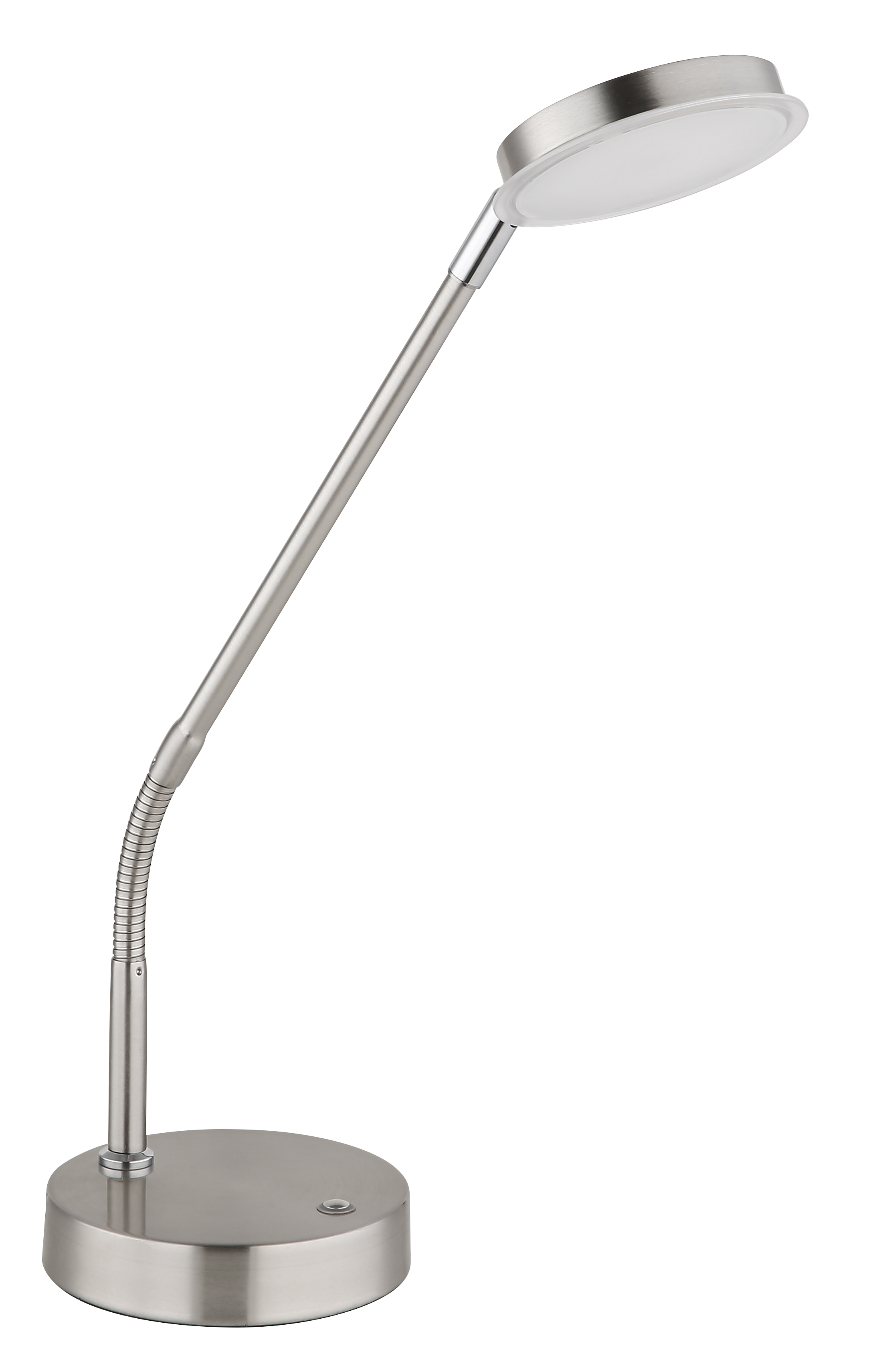 LED-Tischleuchte in Fb. Nickel Matt, Tischleuchte, Leselampe, Standleuchte, Metall, silbern