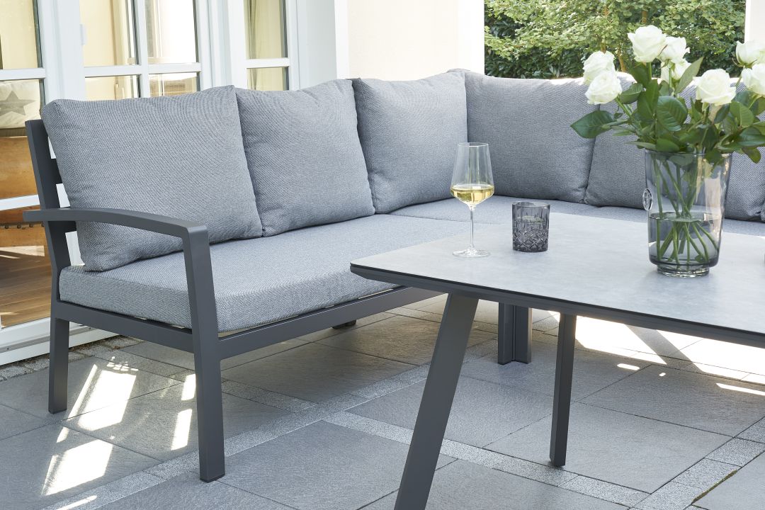 L.C. Wholesaler Lounge-Set 4-teilig BONDINO in Farbe Anthrazit / Hellgrau L.C. Wholesaler Lounge-Set 4-teilig BONDINO in Farbe Anthrazit / Hellgrau, Moebel, Tabelle, Couch, Kaffeetisch, Tischplatte