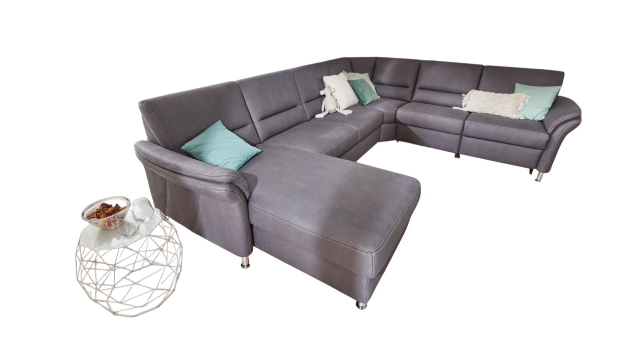 Modulmaster Wohnlandschaft MM-ZE1049 ca. 173x330x262 cm in Stoff Mammut grau