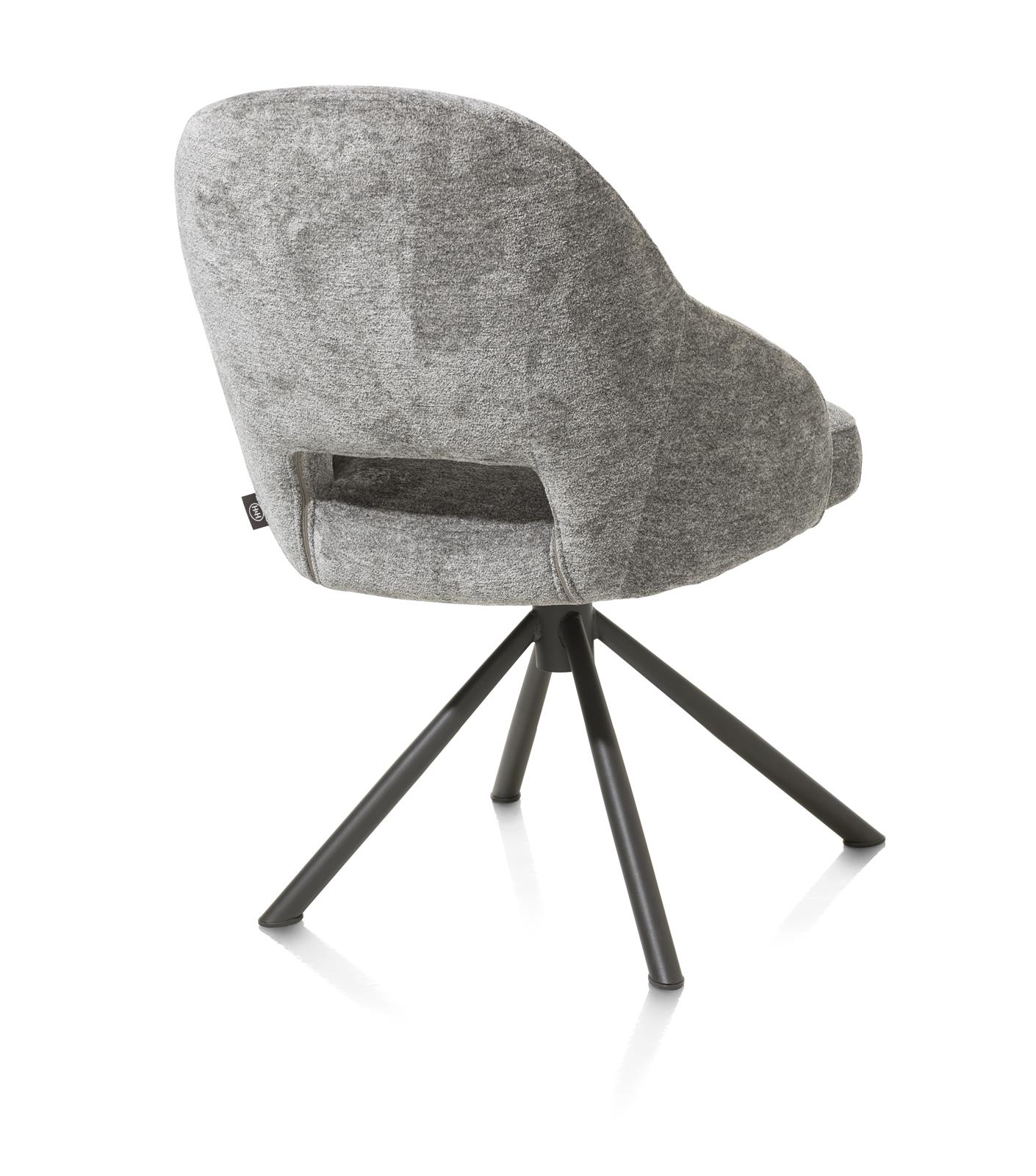 Henders & Hazel Stuhl NIKOLAS ca. B55 H87 T64 cm in Stoff Enzo Chenille grau