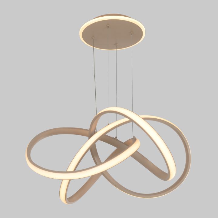 Global Technics LED-Pendelleuchte BANDOL 1-flammig in Farbe sand, pendant light, ceiling light, ring chandelier, modern lighting, LED ring