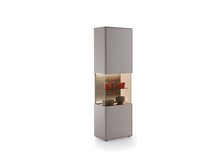 Hartmann Standvitrine AUDRA in Lack sand Hartmann Standvitrine AUDRA in Lack sand, Vitrine, Hängeschrank, Glasvitrine, Regal, Sammlungsschrank