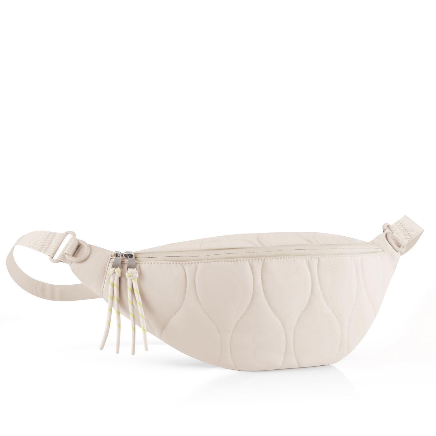Reisenthel CITY BELTBAG MAKRAMEE in Farbe puffer stone, Taillengürteltasche, Gürteltasche, Quilting, Beige, Reißverschluss