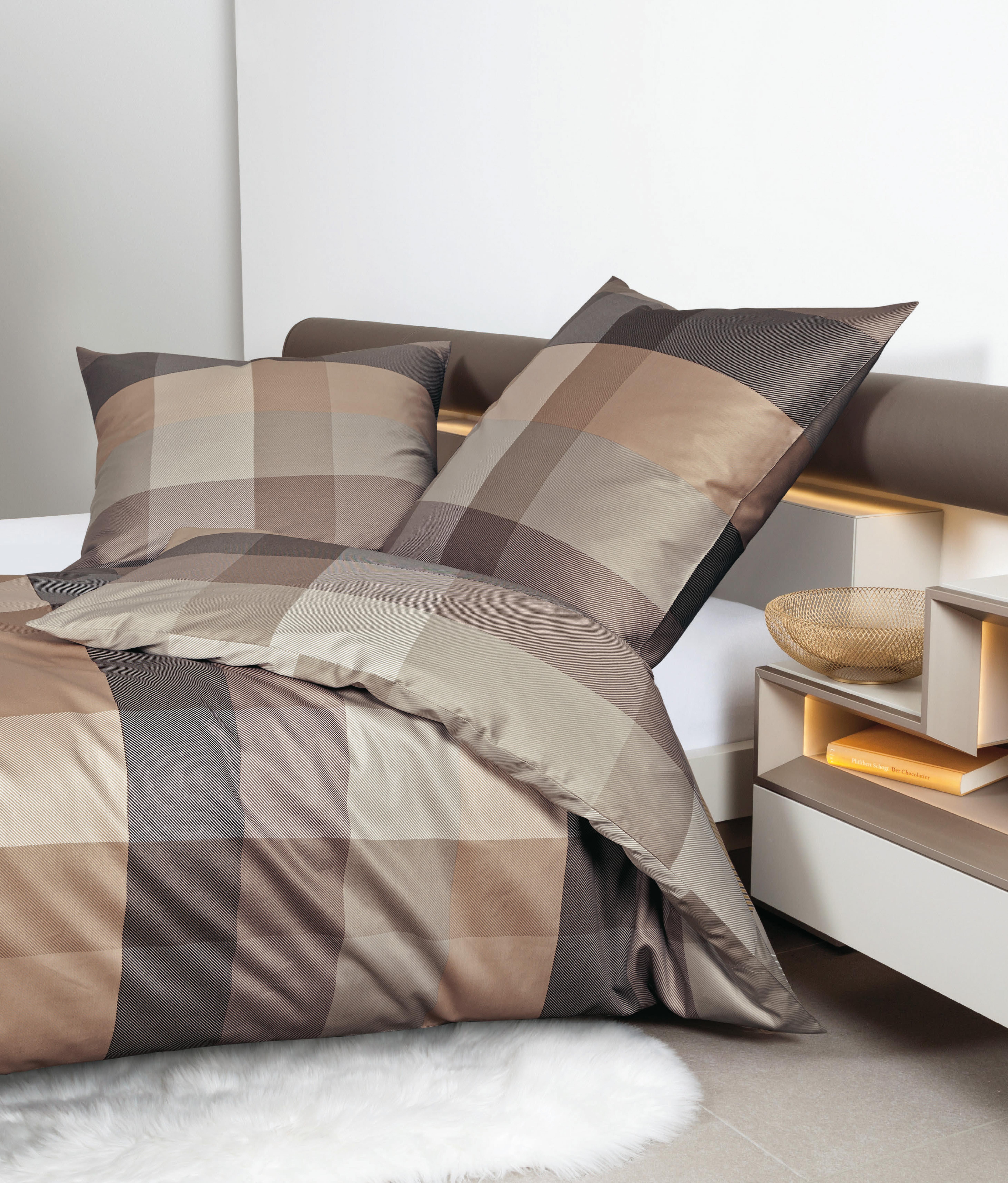 Janine Design Bettwäsche 135x200cm MOMENTS in Farbe Caramelwalnuss
