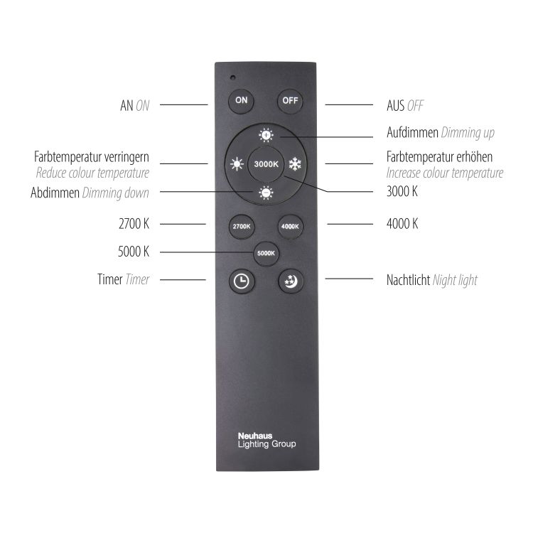 Paul Neuhaus LED-Deckenleuchte Pure-Lines in Anthrazit