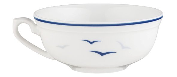 Seltmann Weiden Teeobertasse 0,14 l Worpswede 4164 Rügen , Teekanne, Schale, Porzellan, blaues Muster, Motivvögel