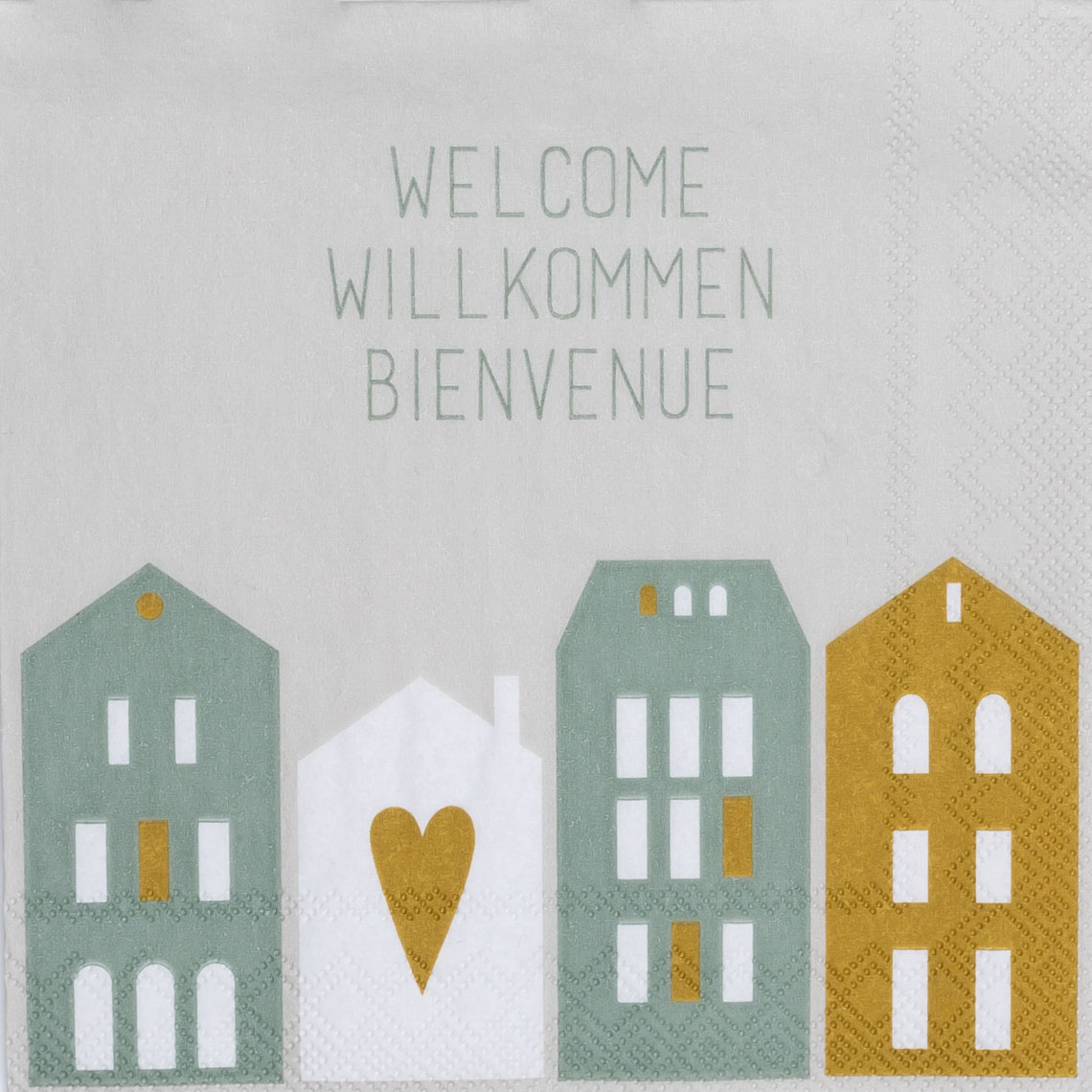 Cocktailserviette Welcome Willkommen Bienvenue, home decor, Papierserviette, Papierhandtuch, mustertapete, Dekorationsartikel