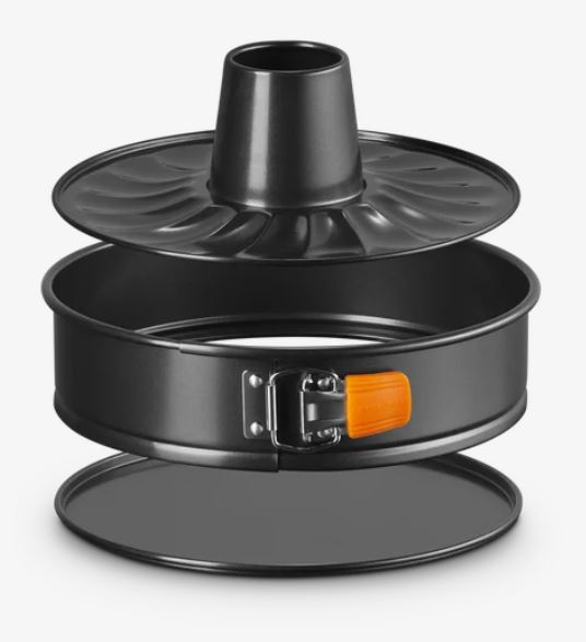 Le Creuset Springform mit Rohrboden in Farbe schwarz, Backform, Springform, Springform-Set, Antihaft, Schwarz