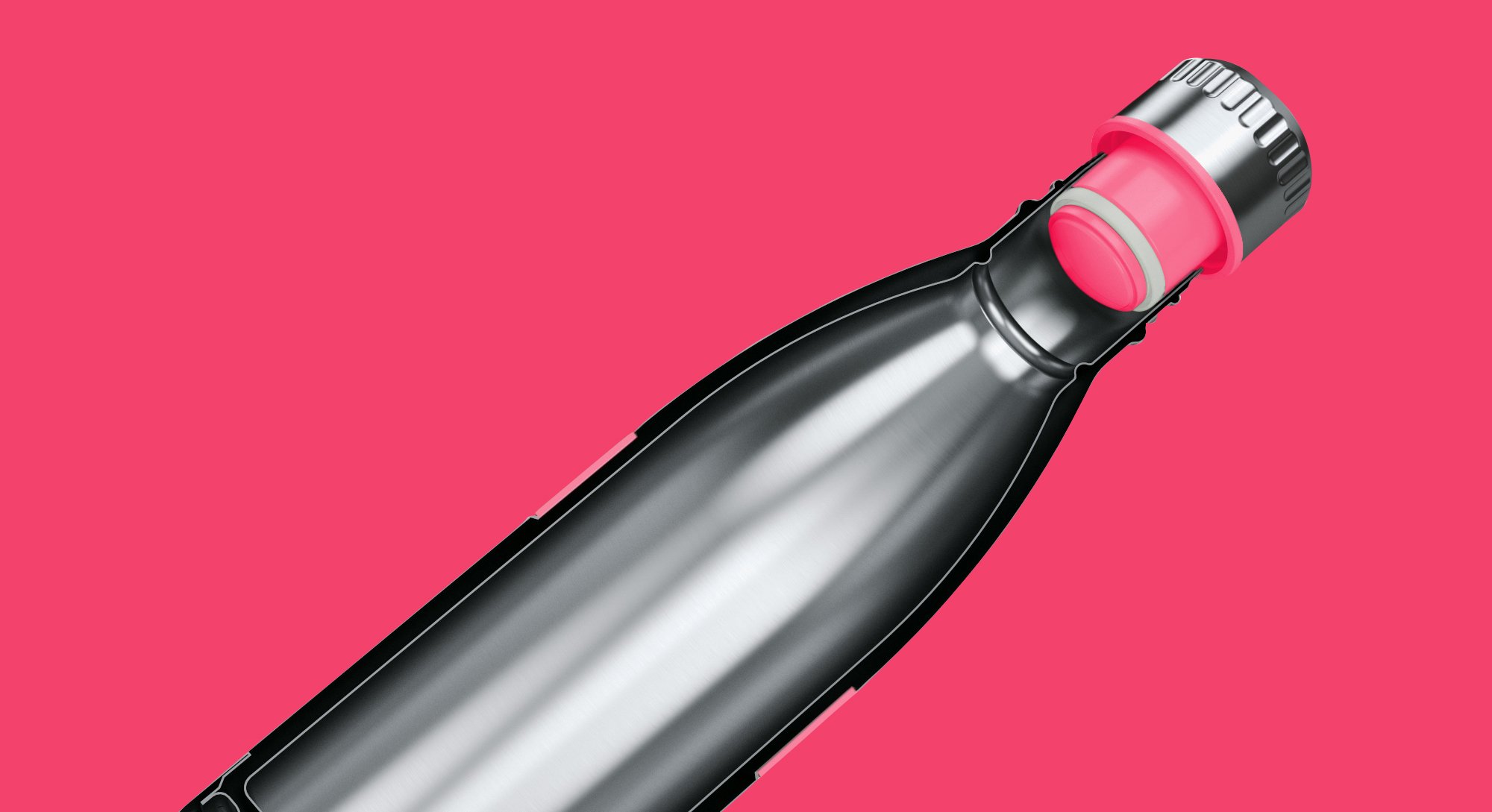 boddels Trinkflasche Twee 500ml in Himbeerrot