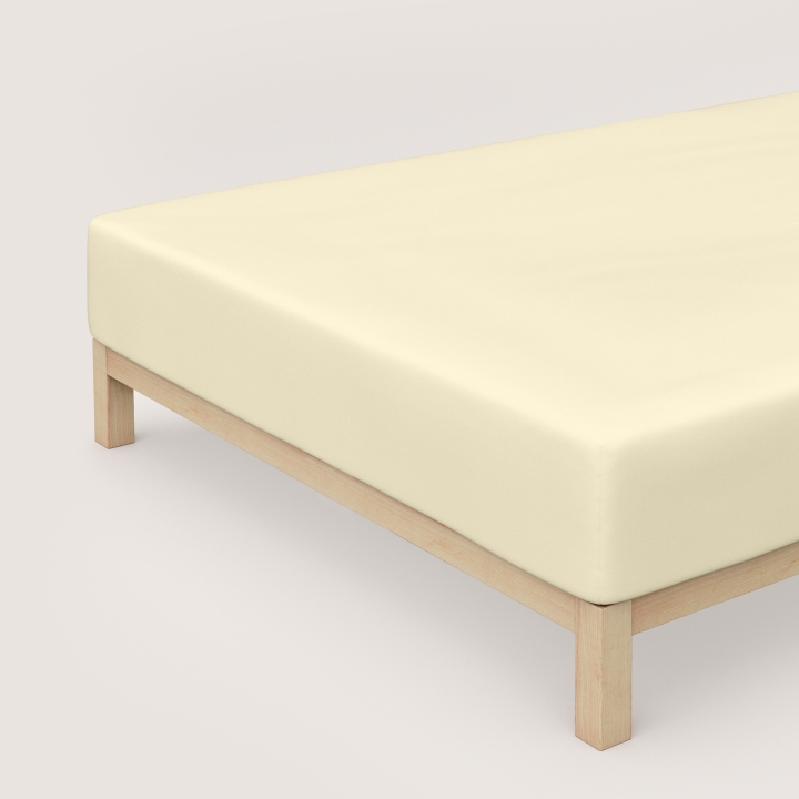 Schlafgut Pure Boxspring Spannbettlaken ca. 120x200-130x220cm in Farbe Yellow Light