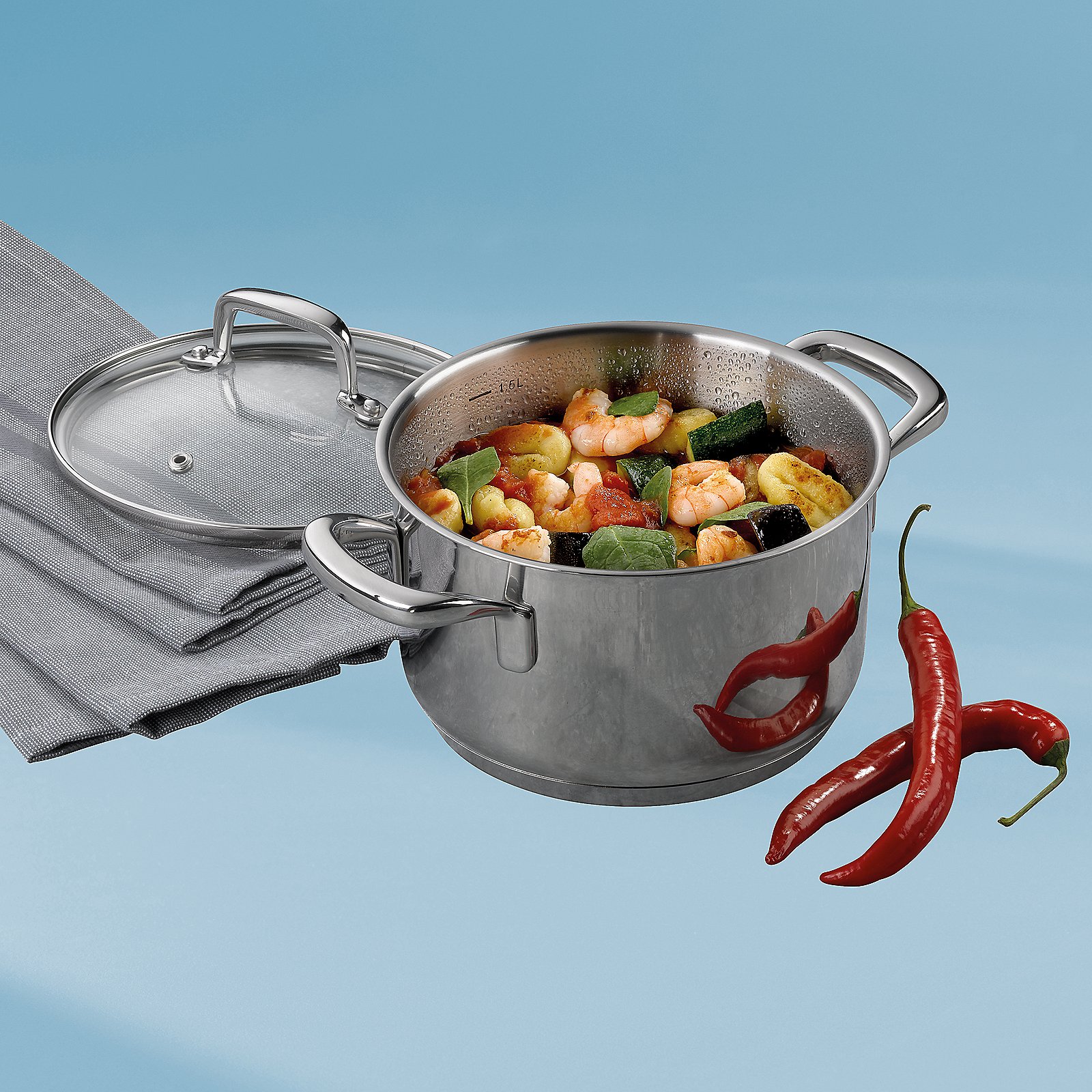 Kela Fleischtopf Flavoria FLAVORIA in Silber Glänzend, Kochtopf, Kochgeschirr, Essen, Topf