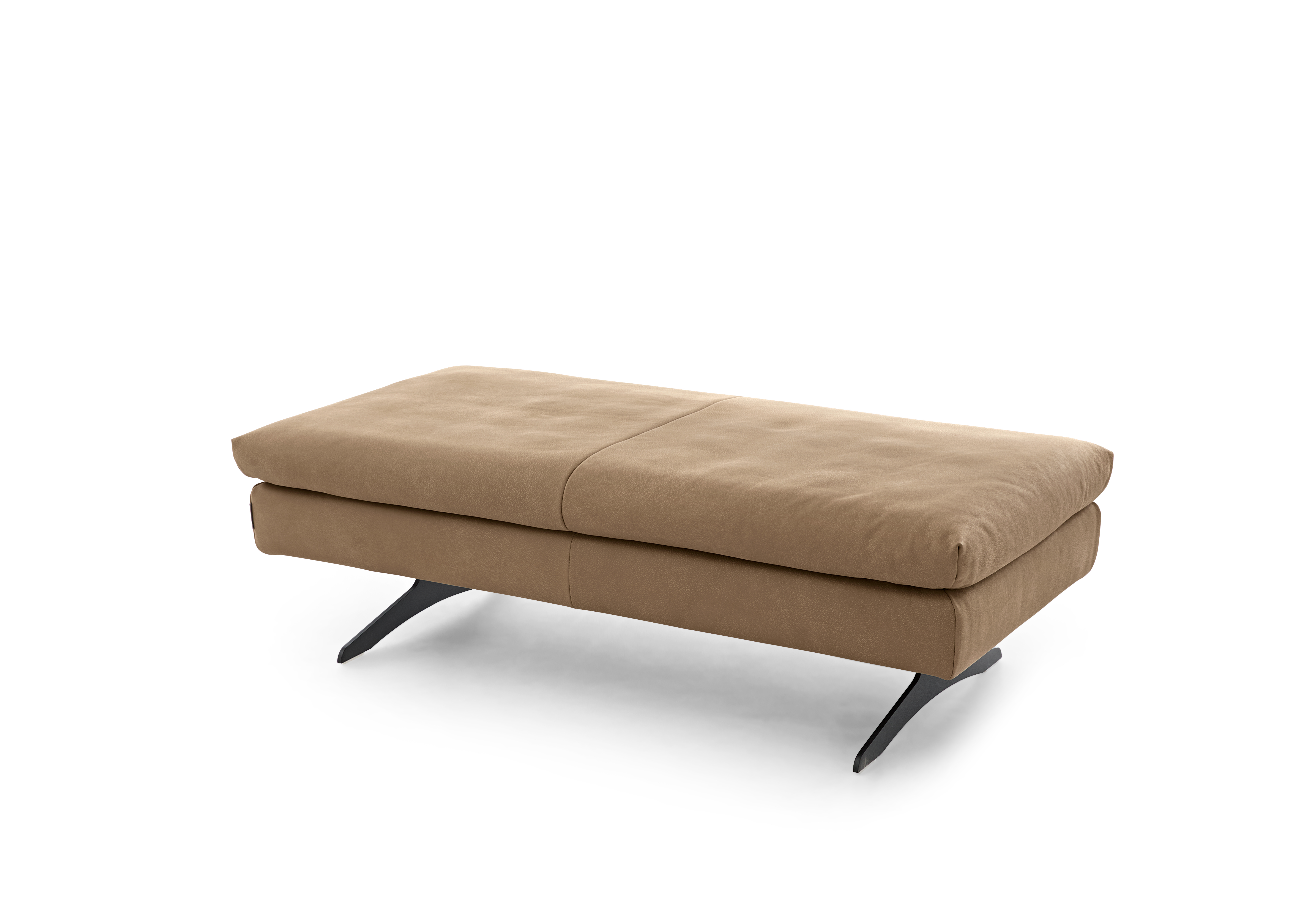 W. Schillig XL-Hocker SEVENTY 5 in Leder uni (L) / Z78 (Z78) / sand (Z7849) W. Schillig XL-Hocker SEVENTY 5 in Leder uni (L) / Z78 (Z78) / sand (Z7849), Sofa, Ottoman, Beige, Lederlook, Gepolstert