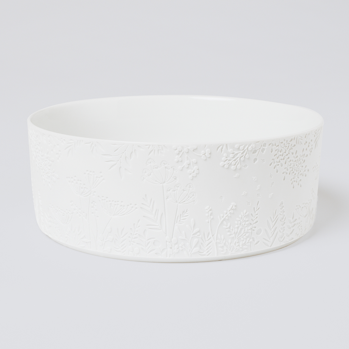 Schale WUNDERGARTEN in Farbe weiß, Schüssel, Deko-Schale, Weiß, Embossed, Florale Muster