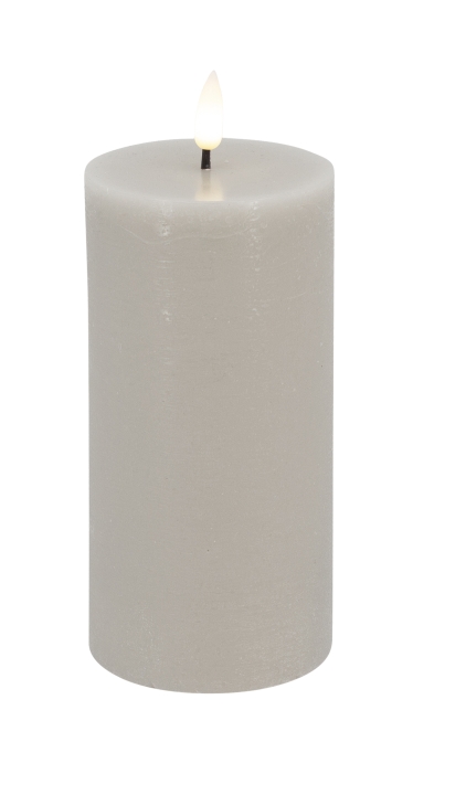 L.C. Wholesaler LED-Stumpenkerze BASIC ca. Ø 7,5, H 15cm in sand rustic, 7.5x15cm