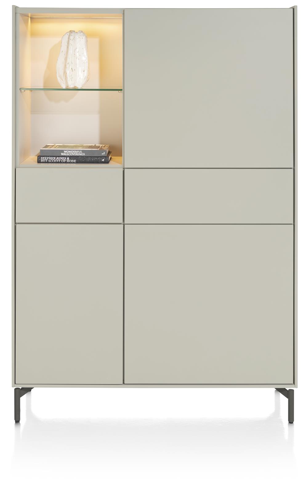 XOOON Highboard Noon ca. B120 H175 T42 cm in silk grey lackiert