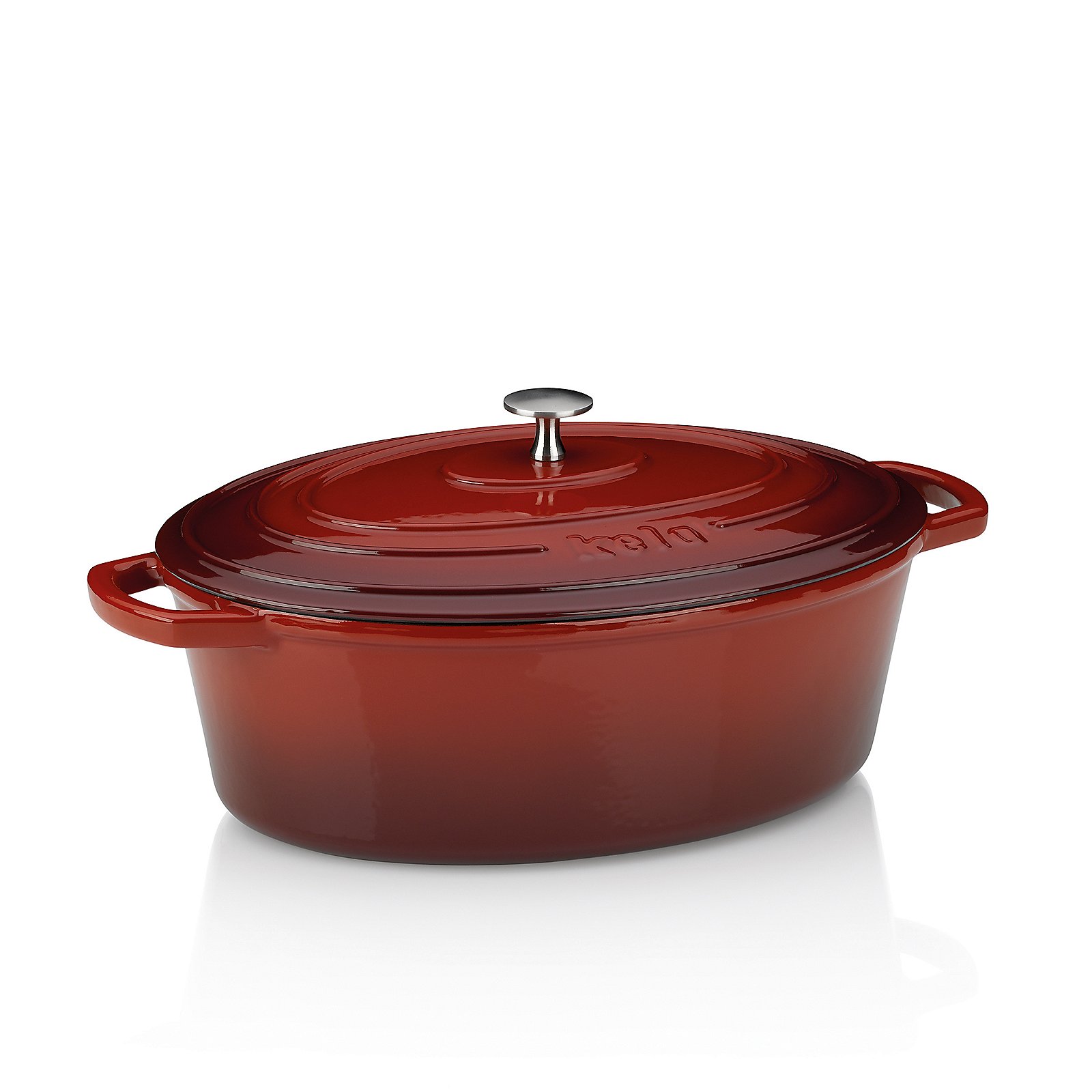 Kela Bräter oval CALIDO in Farbe rot, Dutch oven, Cast iron, Rot, Deckelter Topf, Herdgeeignet